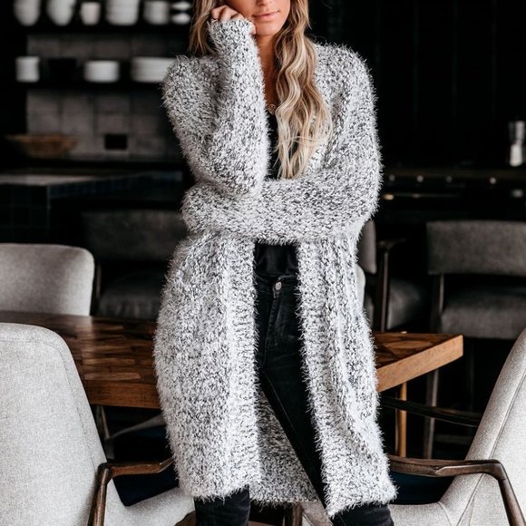 PLUSH HOODIE CARDIGAN - Picture 2 of 6